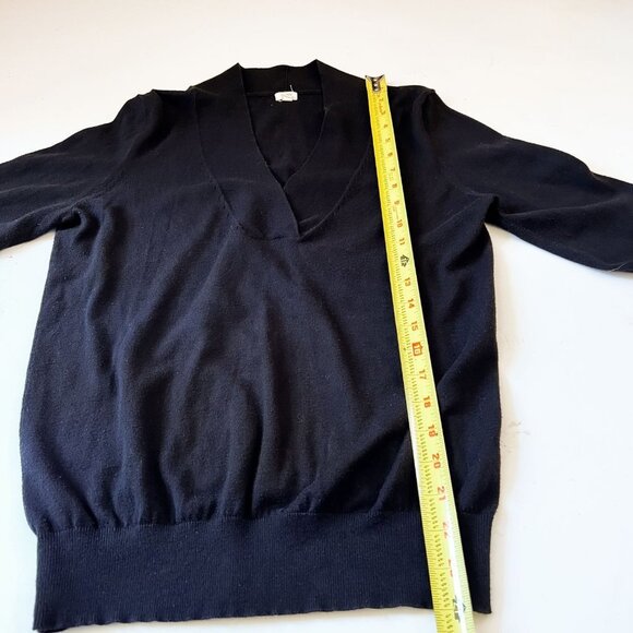 J. Crew Shawl Collar V Neck Sweater Women’s Medium Black - Picture 7 of 9